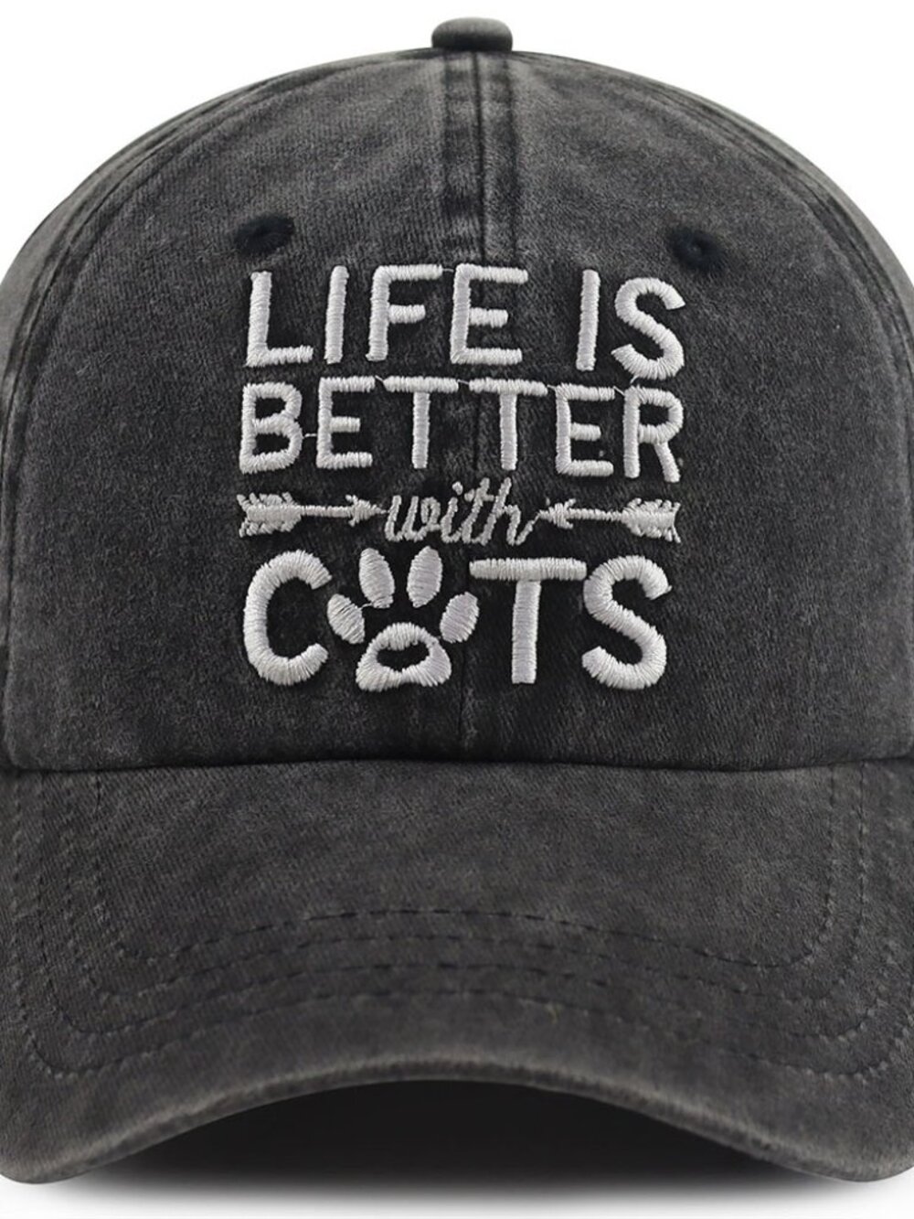 Life is Better with Cat Black Cap